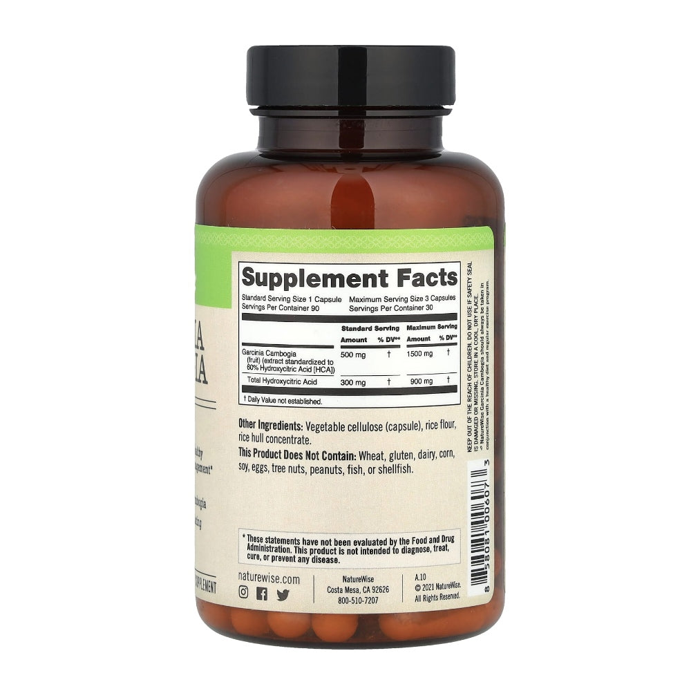 NatureWise Garcinia Cambogia – 100% Pure, Non-Stimulating Weight Management Support | Vegetarian Capsules thumbnail 2