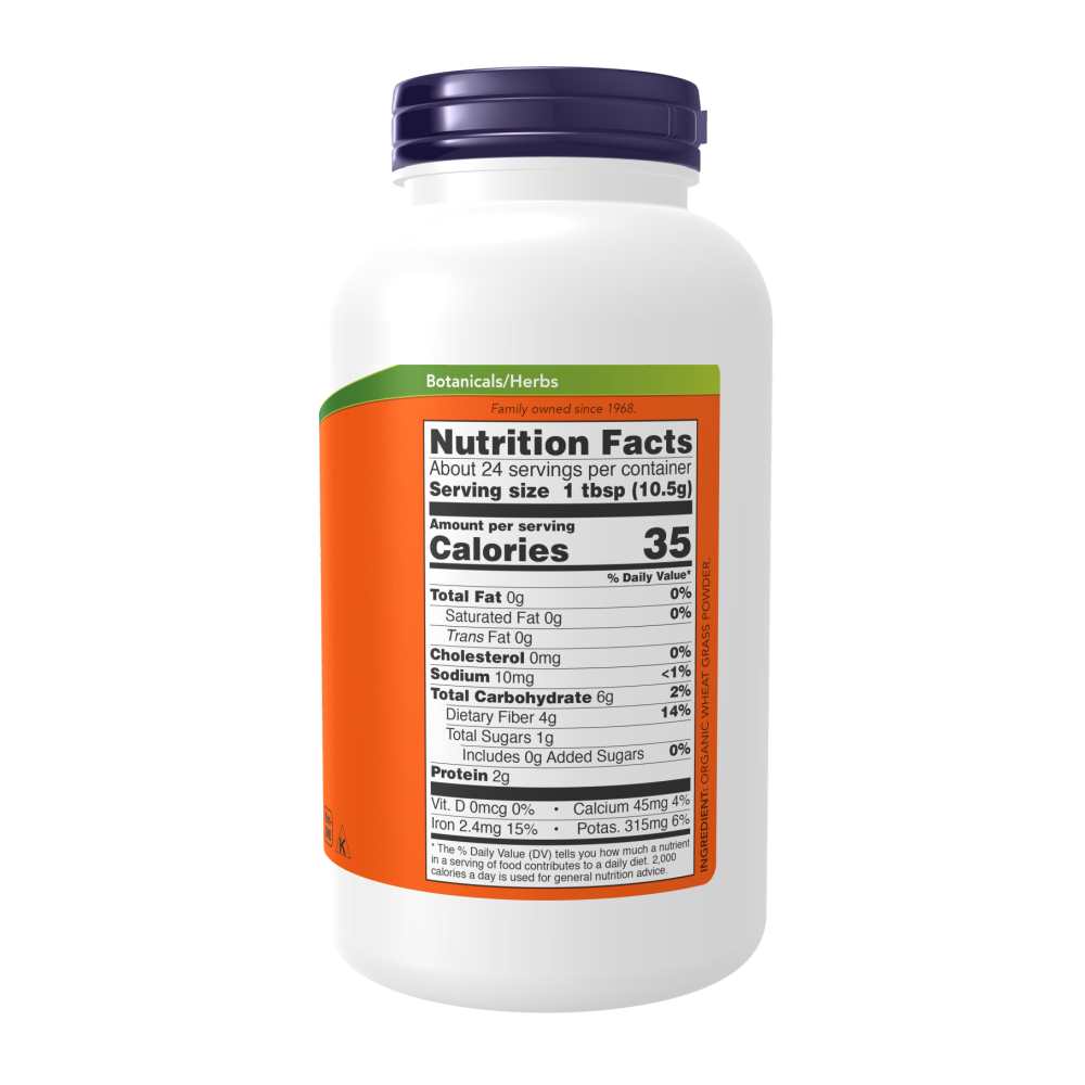 Now Foods Certified Organic Wheat Grass Pure Powder – Green Superfood for Daily Nutrient Support – 9 Oz (255 G) – Vegan thumbnail 2