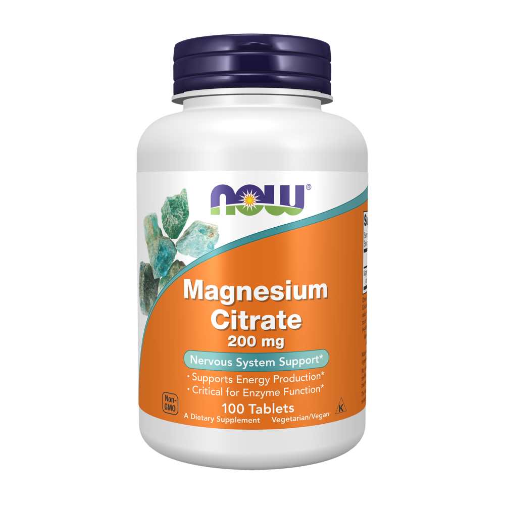 Now Foods Magnesium Citrate – 200mg – Nervous System & Energy Support – 100 Tablets thumbnail 2