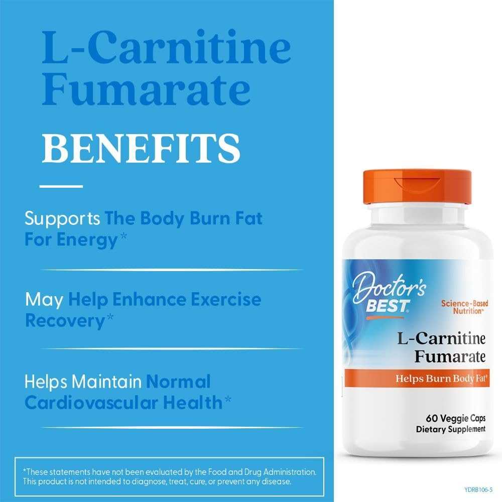 Doctor's Best L-Carnitine Fumarate with Biosint Carnitines, 855 Mg, 60 Veggie Caps thumbnail 2
