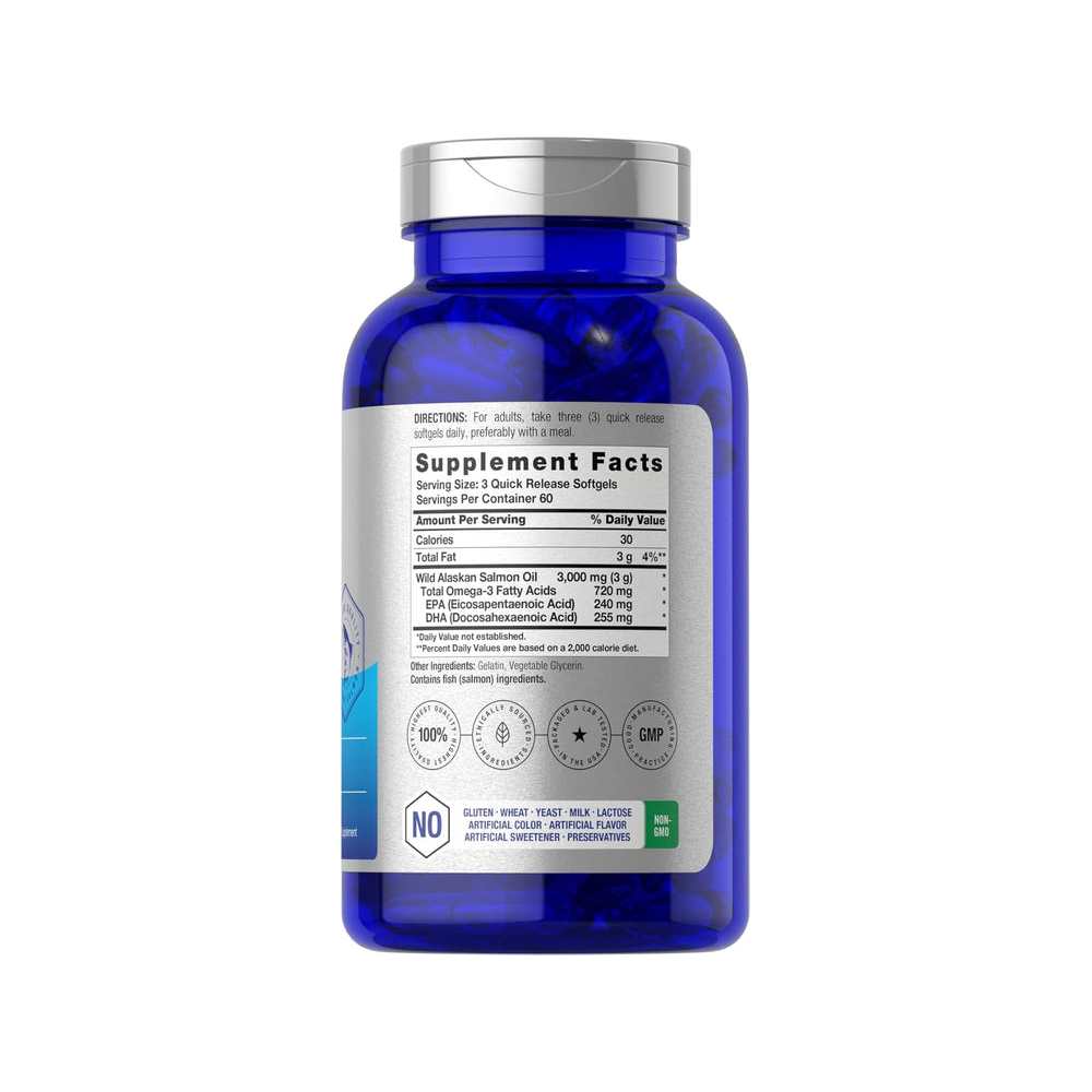 Horbäach Fish Oil Salmon 3000mg per Serving | 180 Softgels thumbnail 2