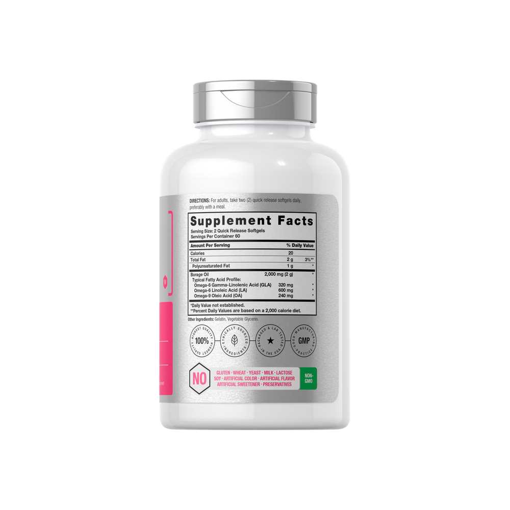 Horbäach Borage Oil 2000mg per Serving | 120 Softgels thumbnail 2