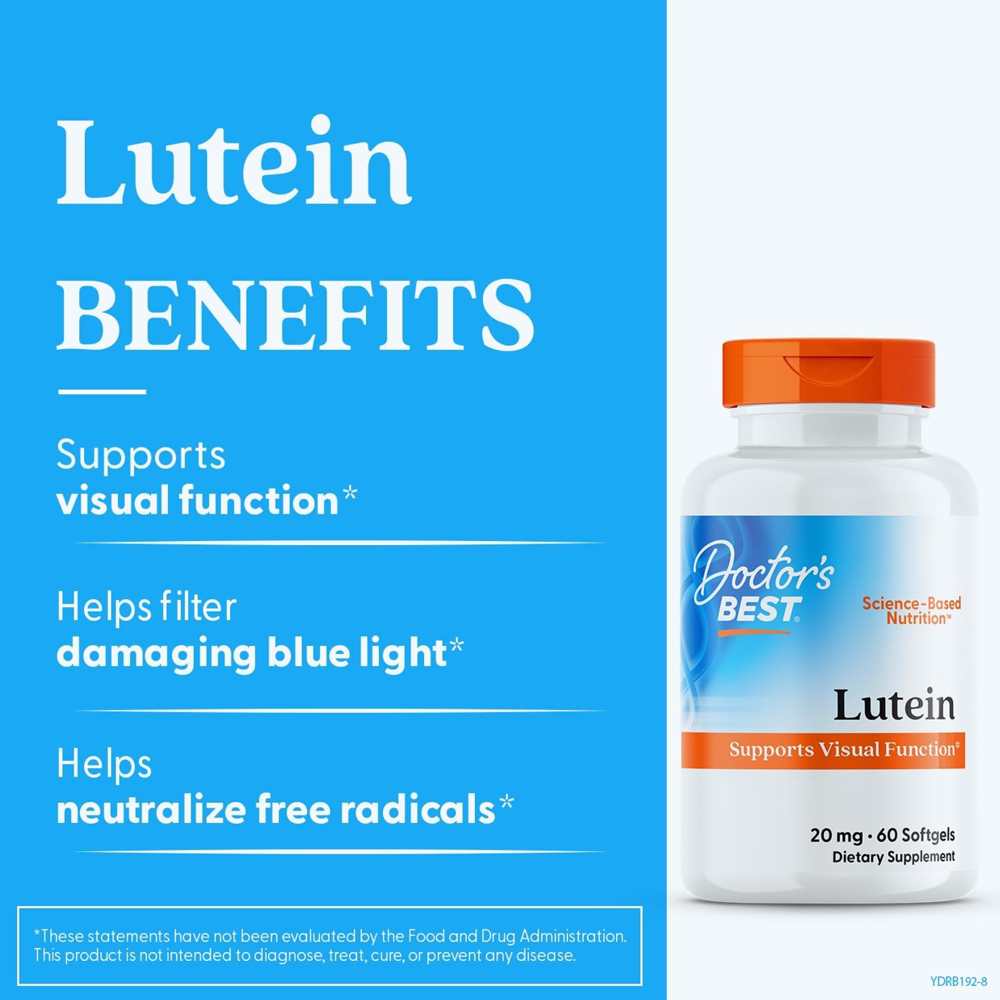 Doctor's Best Lutein with Gluten Free, Vision Support, 60 Softgels thumbnail 2