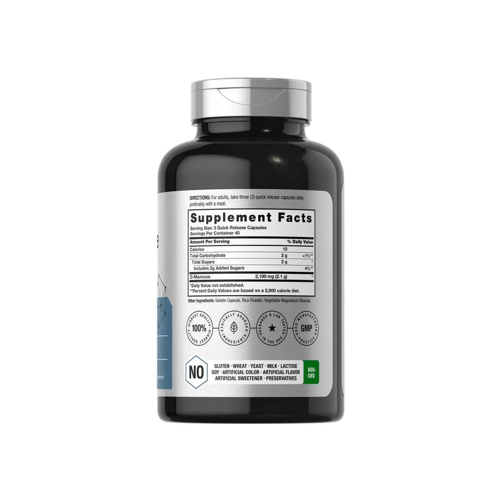 Horbäach D-Mannose 2100mg per Serving | 120 Capsules thumbnail 2