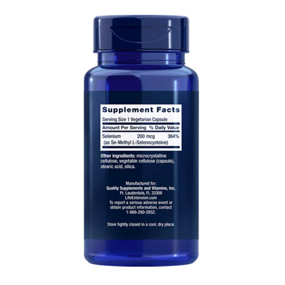 Life Extension Se-Methyl L-Selenocysteine 200 Mcg, 90 Vegetarian Capsules thumbnail 2