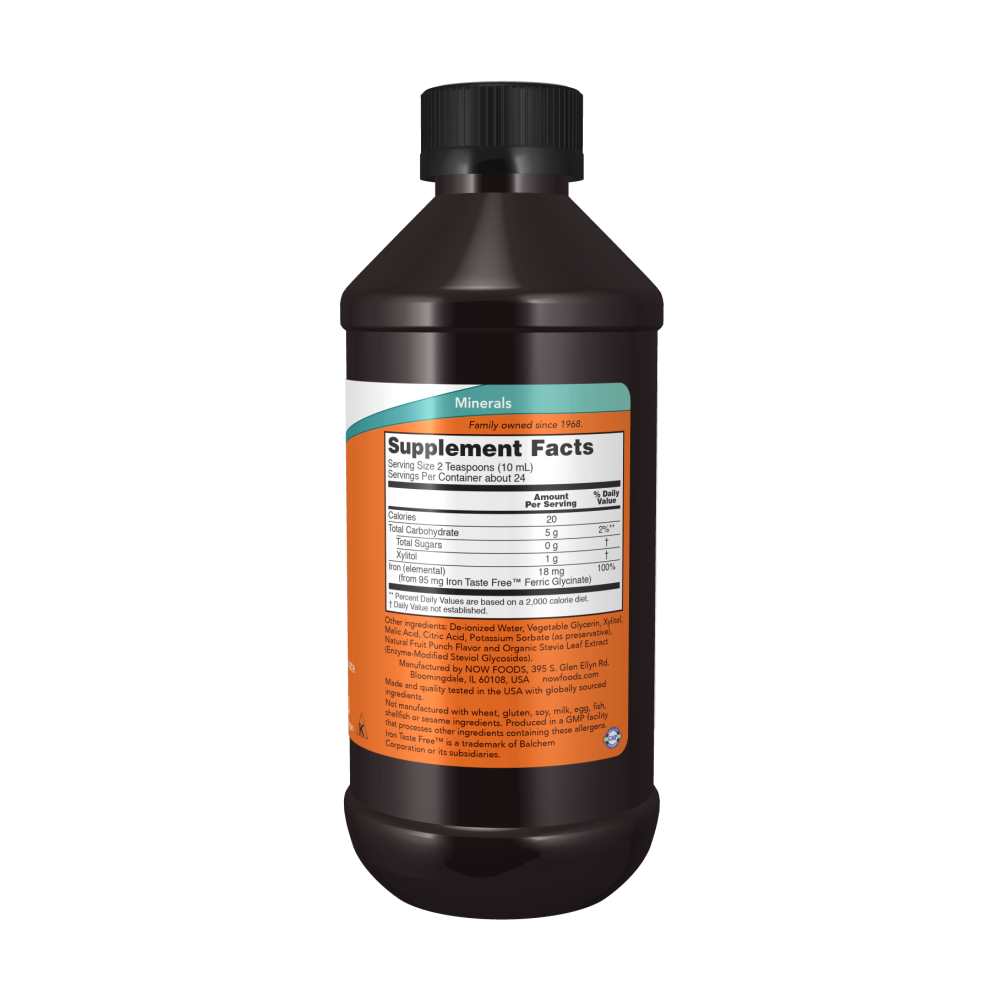 Now Foods Liquid Iron – 8 Fl Oz (237ml) – Gentle & Non-Constipating thumbnail 2