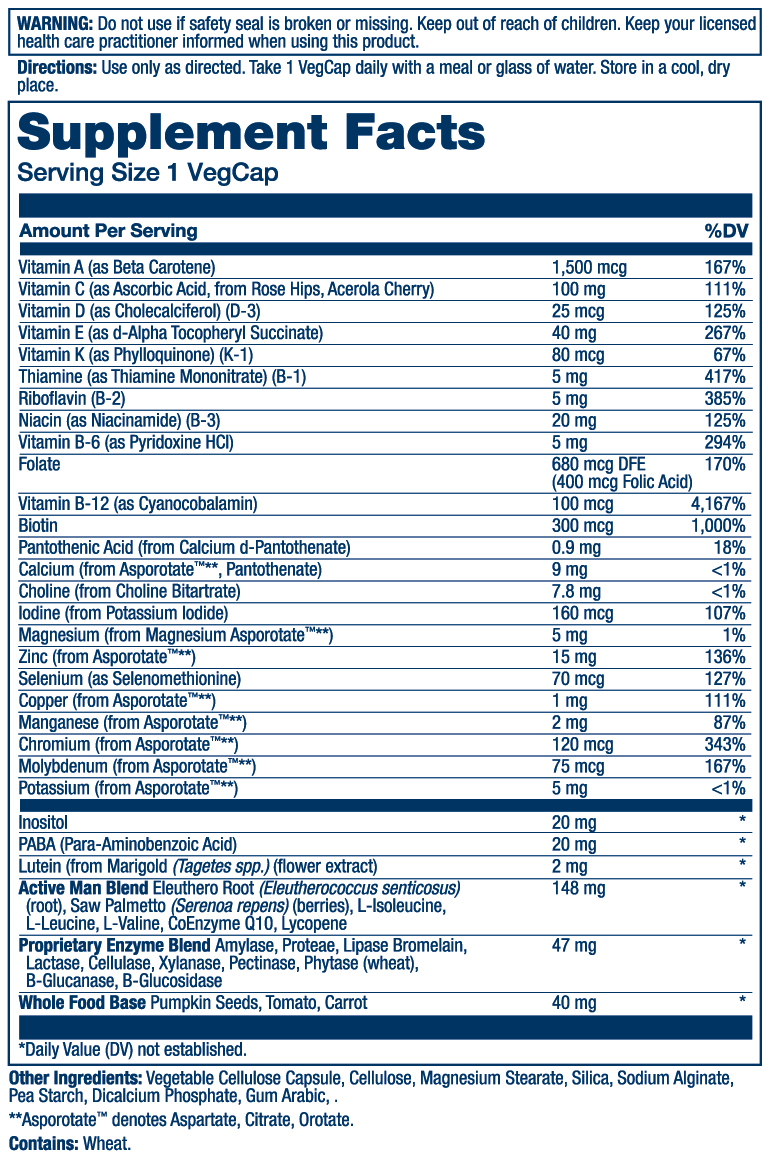 Solaray Once Daily Active Man Multivitamin 90 Caps thumbnail 2