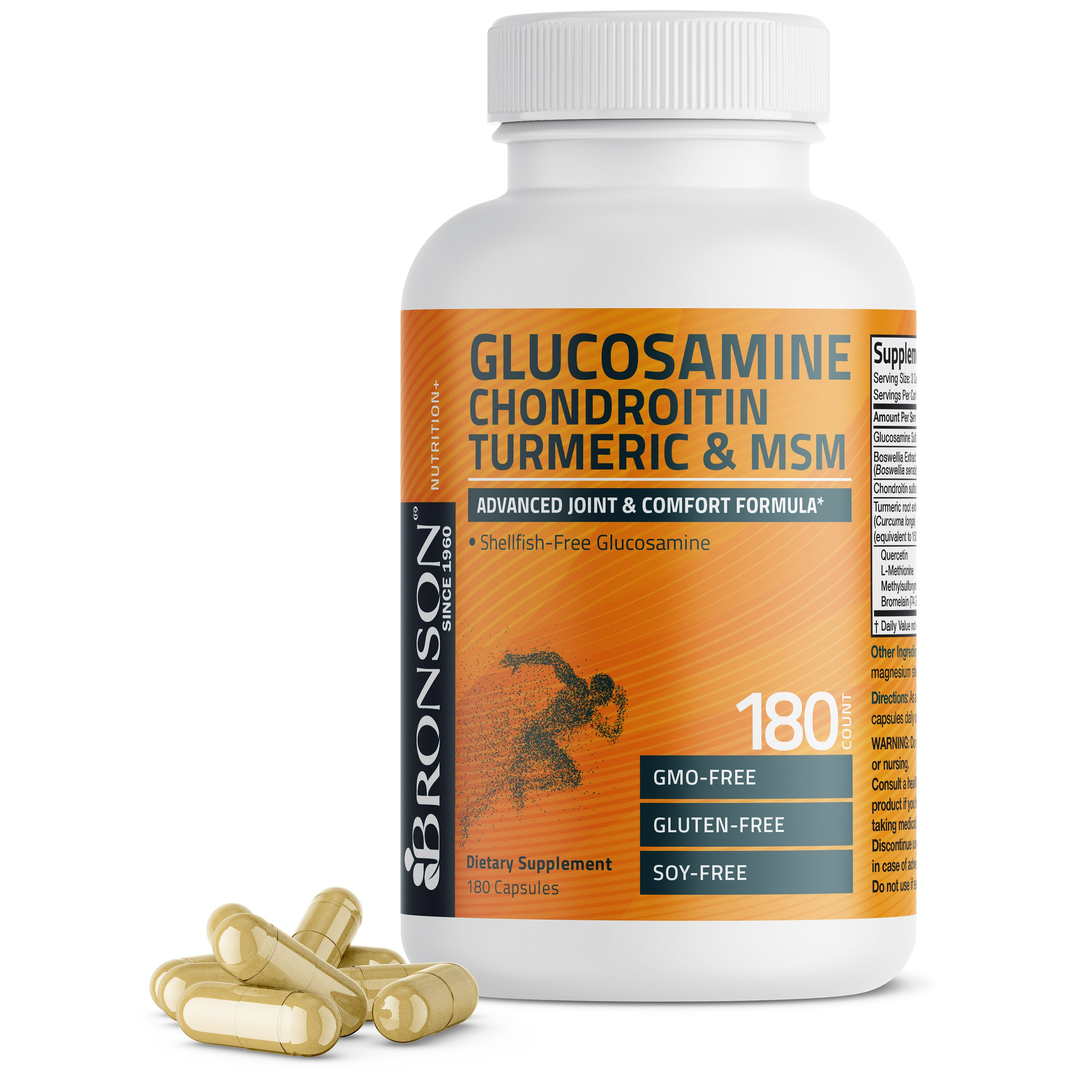 Bronson Vitamins Glucosamine Chondroitin Turmeric & Msm 60 Caps thumbnail 3