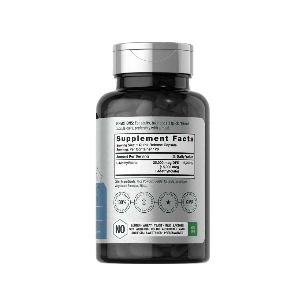 Horbäach L-Methylfolate 15000mcg | 120 Capsules thumbnail 2