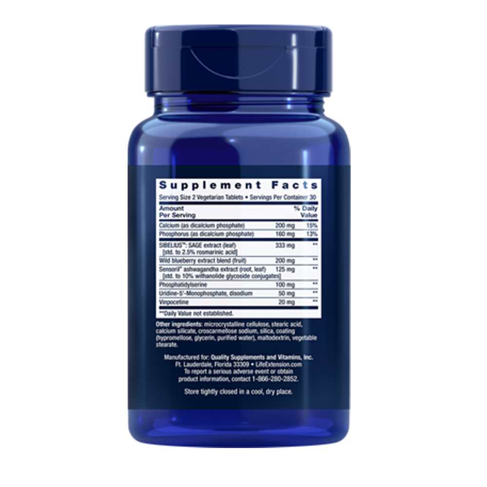 Life Extension Cognitex® Elite – 60 Vegetarian Tablets thumbnail 2