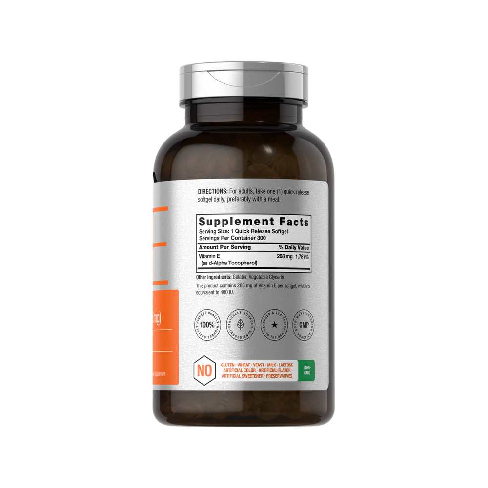 Horbäach Vitamin E 400 Iu 268mg | 300 Softgels thumbnail 2