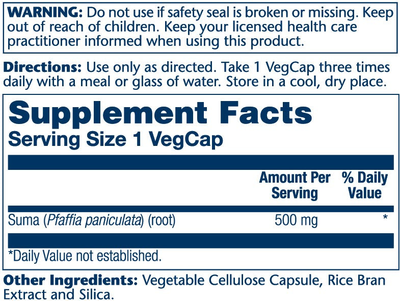 Solaray Suma Root 500mg 100 Caps thumbnail 2