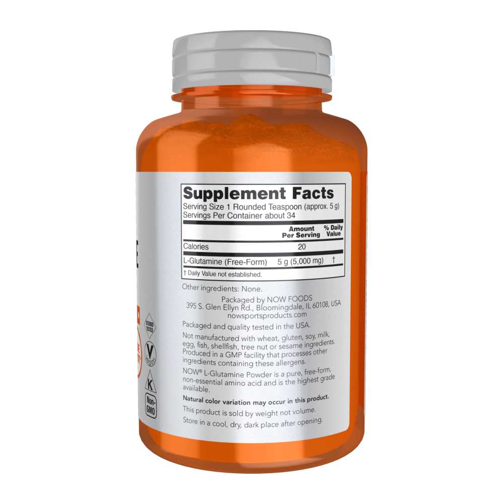 Now Sports L-Glutamine Powder – Pure Free-Form Amino Acid 170g thumbnail 2