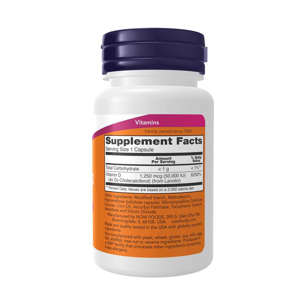 Now Foods Vitamin D3 50,000 Iu – Max Potency Bone & Immune Health Support – 15 Capsules thumbnail 2