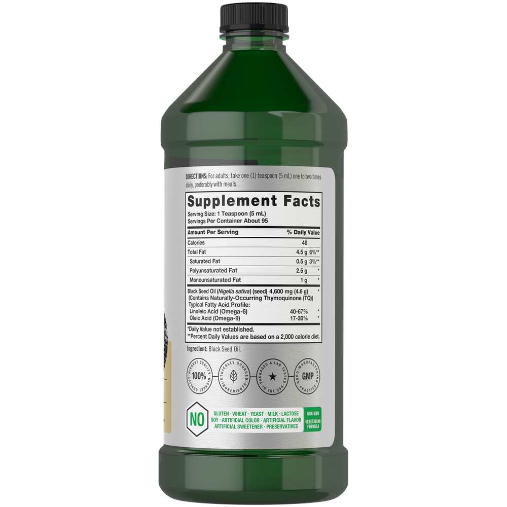 Horbäach Black Seed Oil 4600mg per Serving | 16oz Liquid thumbnail 2