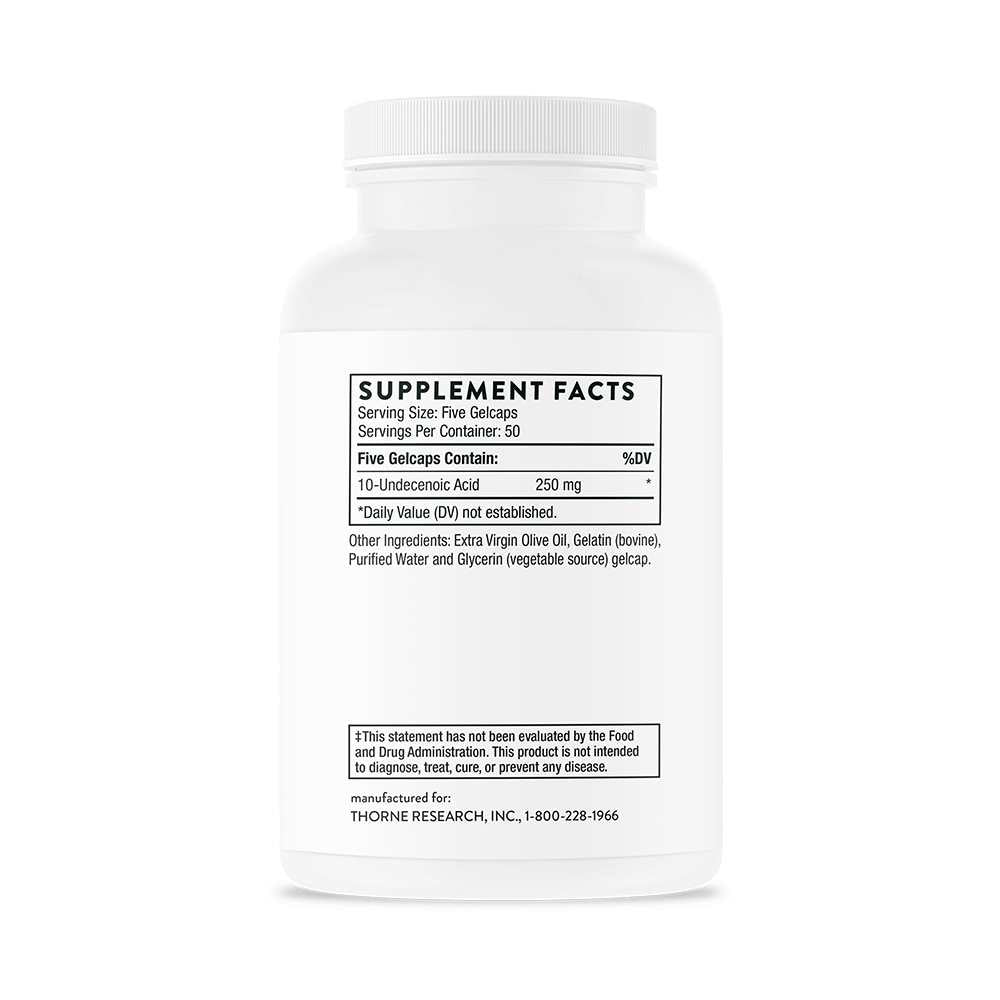 Thorne Undecylenic Acid – 250 Gelcaps for Skin & Immune Health thumbnail 2