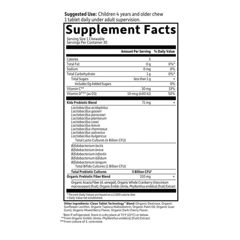 Garden of Life Dr. Formulated Probiotics Organic Kids+ Cooler Berry Cherry 30 Chewables thumbnail 2