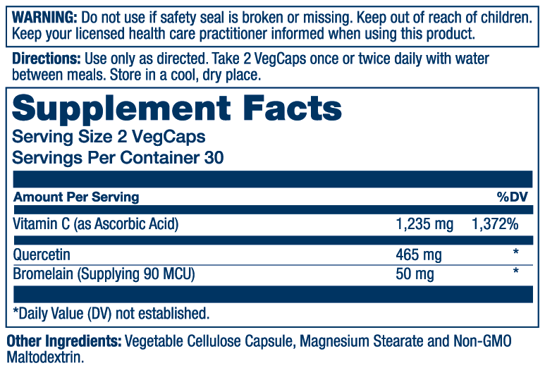 Solaray Qbc Plex | Quercetin & Bromelain + Vitamin C 60 Caps thumbnail 2