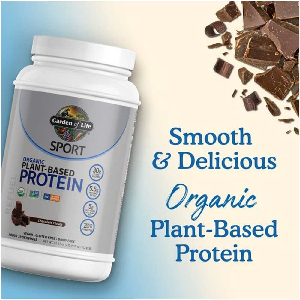 Garden of Life Sport Organic Plant-Based Protein Chocolate 29.6oz (840g) Powder thumbnail 2