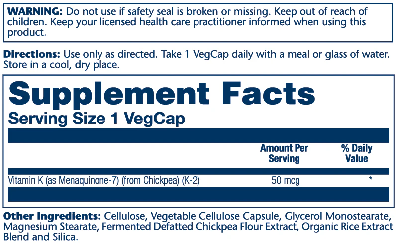 Solaray Vitamin K-2, Mk-7 50mcg 30 Caps thumbnail 2