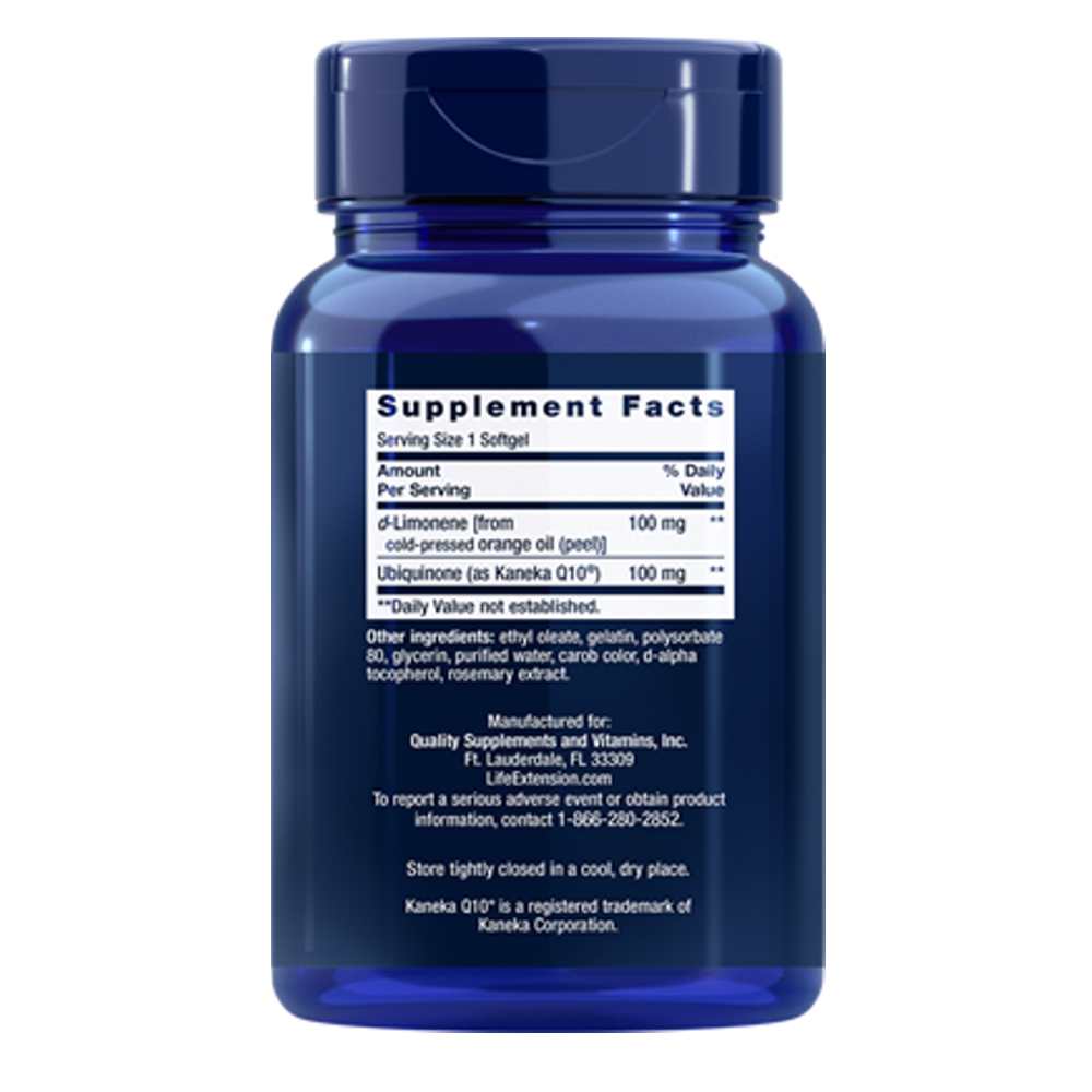 Life Extension Co Q10 (ubiquinone) with D-Limonene 100 Mg – 60 Softgels thumbnail 2