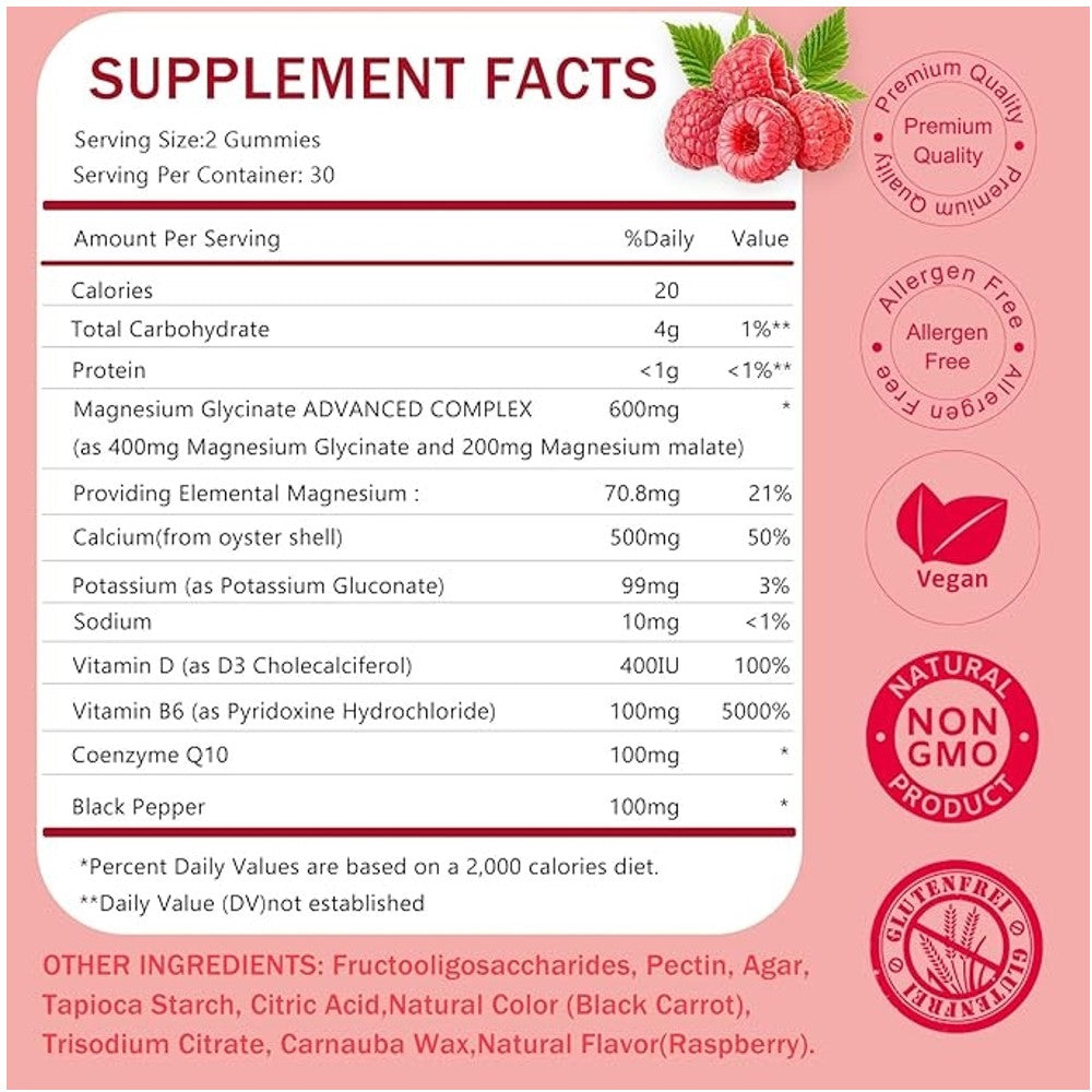 KangRiXin Magnesium Glycinate 400mg – High Absorption | 60 Gummies thumbnail 2