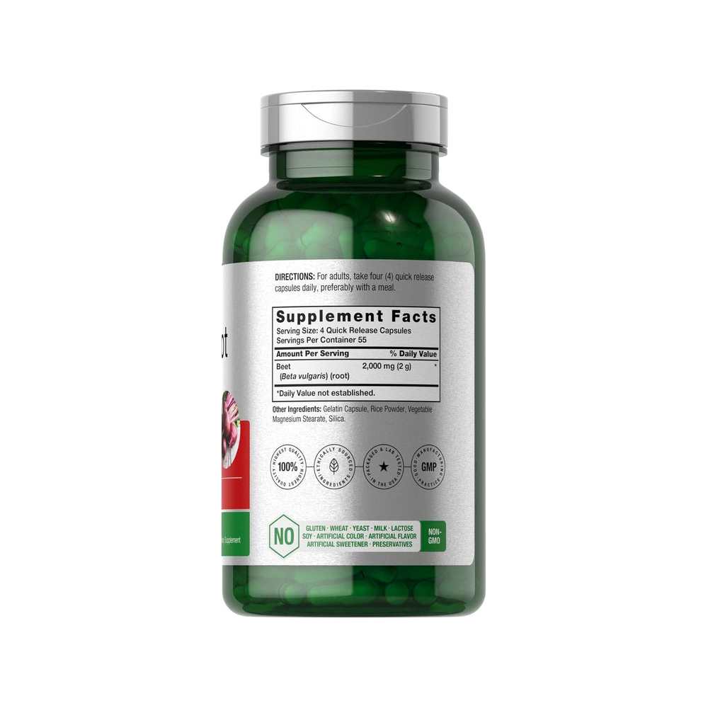 Horbäach Beet Root Powder 2000mg per serving | 220 Capsules thumbnail 2