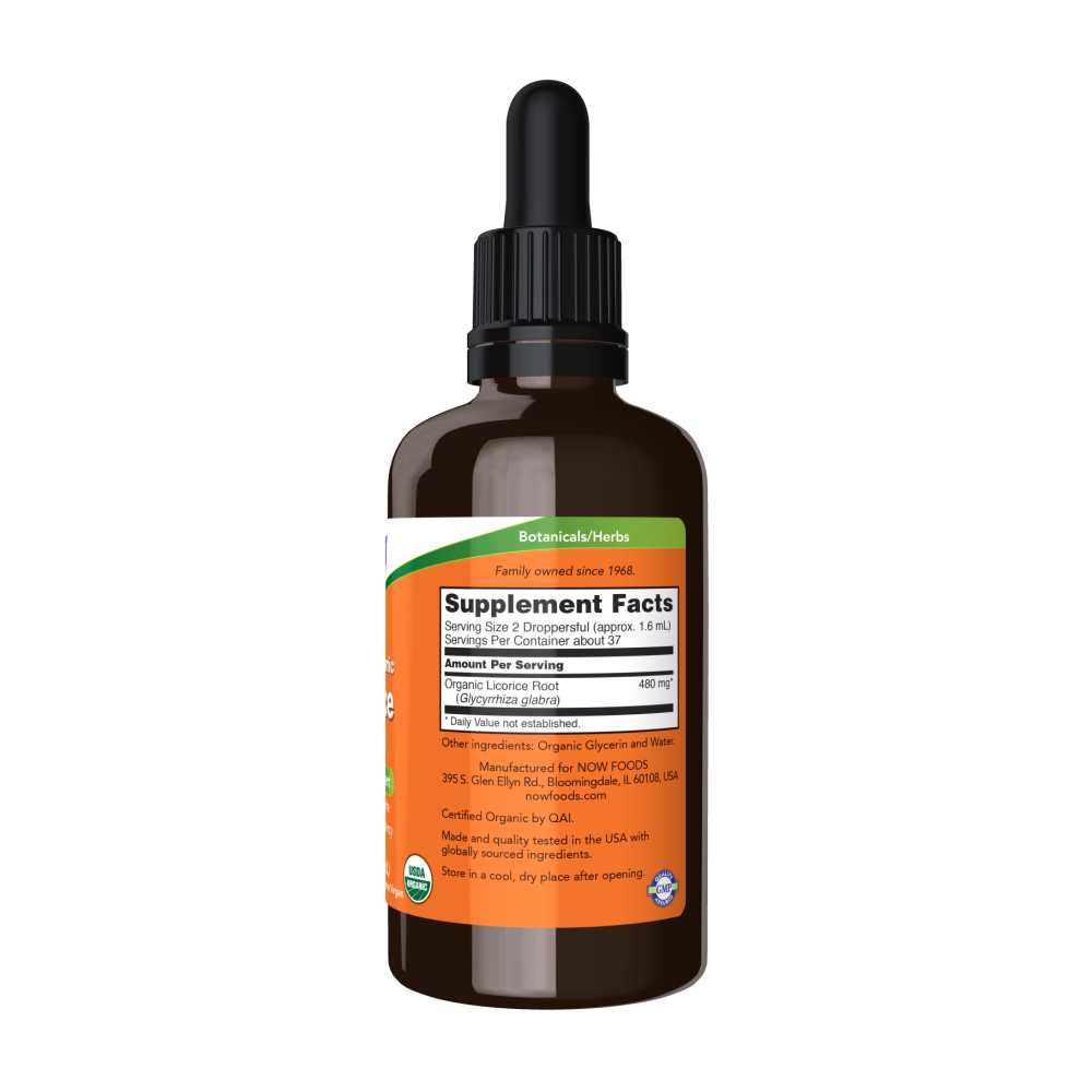 Now Foods Certified Organic Licorice Root – 480 Mg Herb Equivalency – 2 Fl Oz (59 M L) thumbnail 2