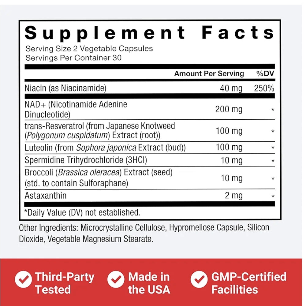 Force Factor Nad+ Longevity – 60 Capsules thumbnail 3