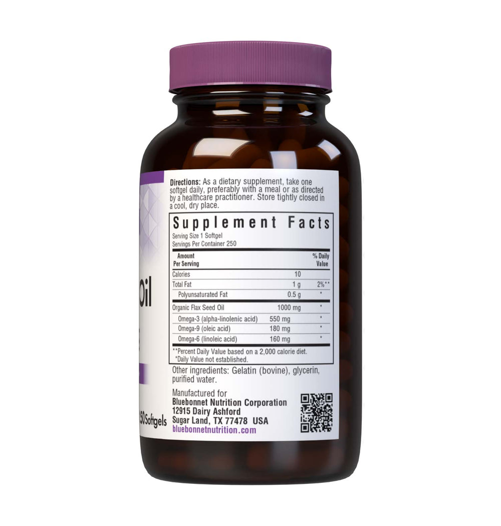 Bluebonnet Nutrition FLAX SEED OIL 1000 mg 250 softgels thumbnail 2