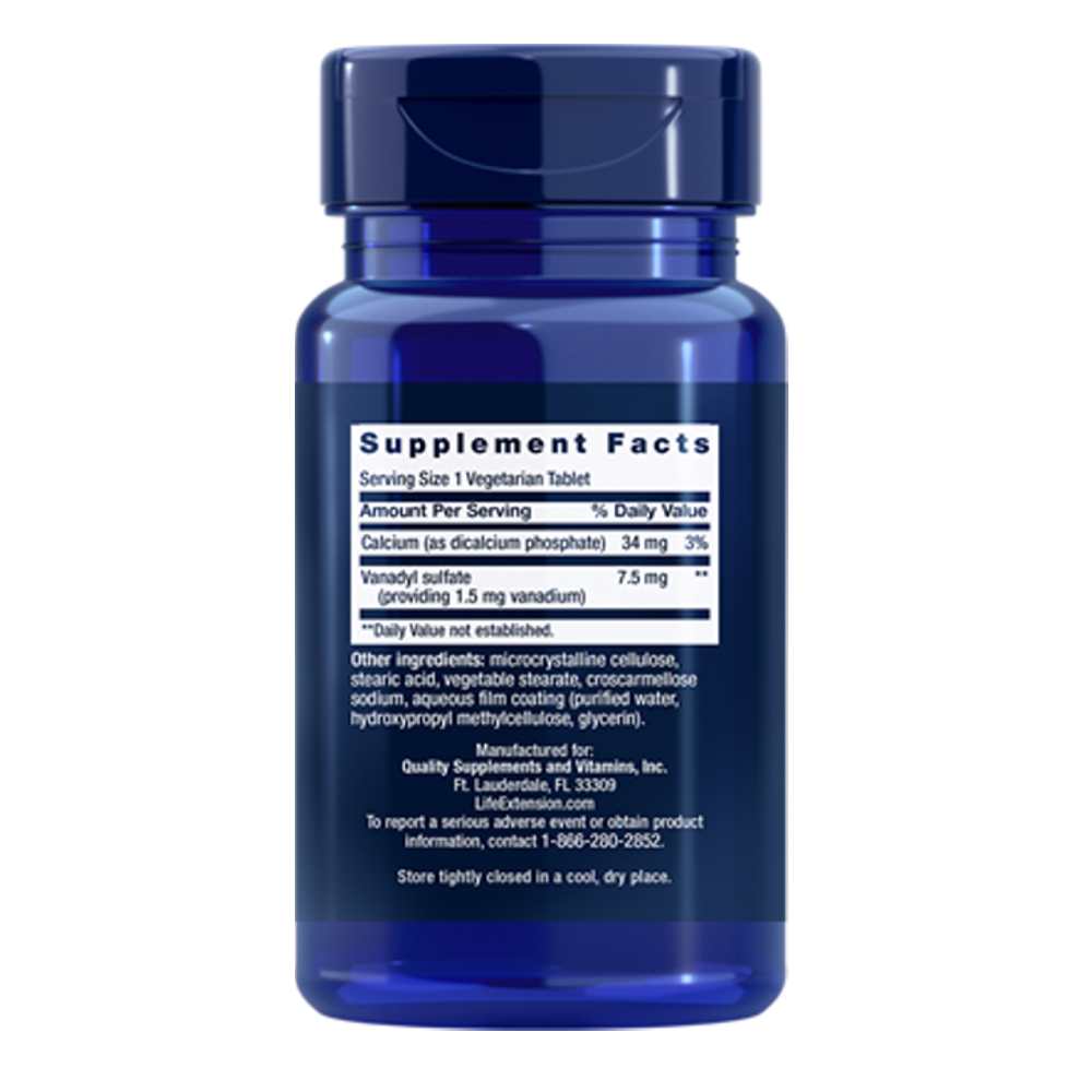 Life Extension Vanadyl Sulfate 7.5 Mg, 100 Vegetarian Tablets thumbnail 2