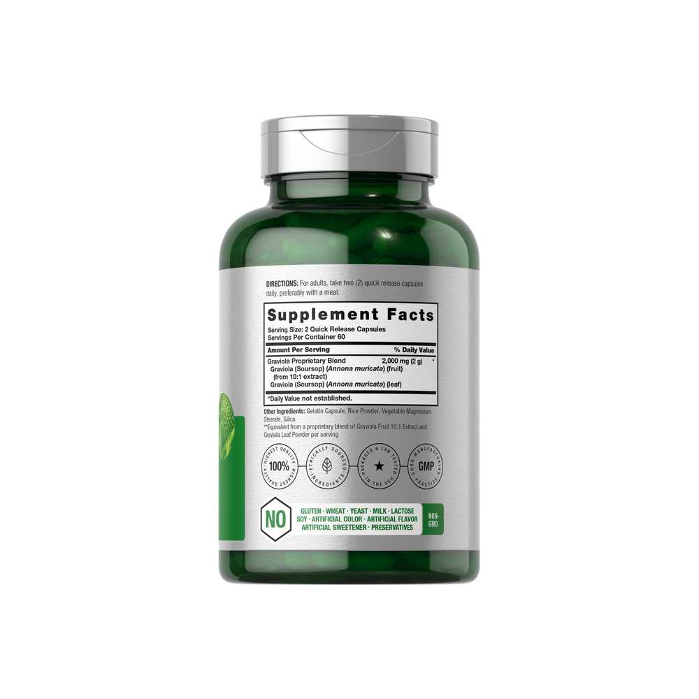 Horbäach Graviola Extract 2000mg per Serving | 120 Capsules thumbnail 2