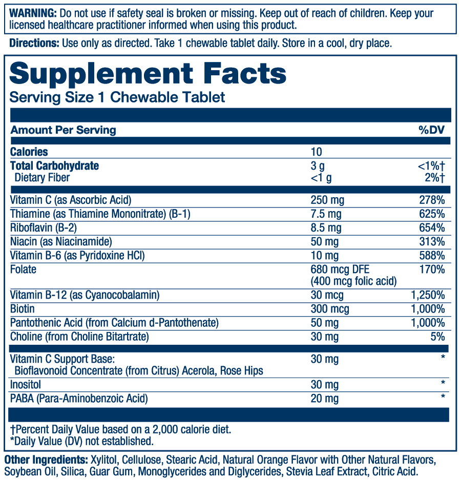 Solaray Vitamin B-Complex - Orange 50 Chewables thumbnail 2