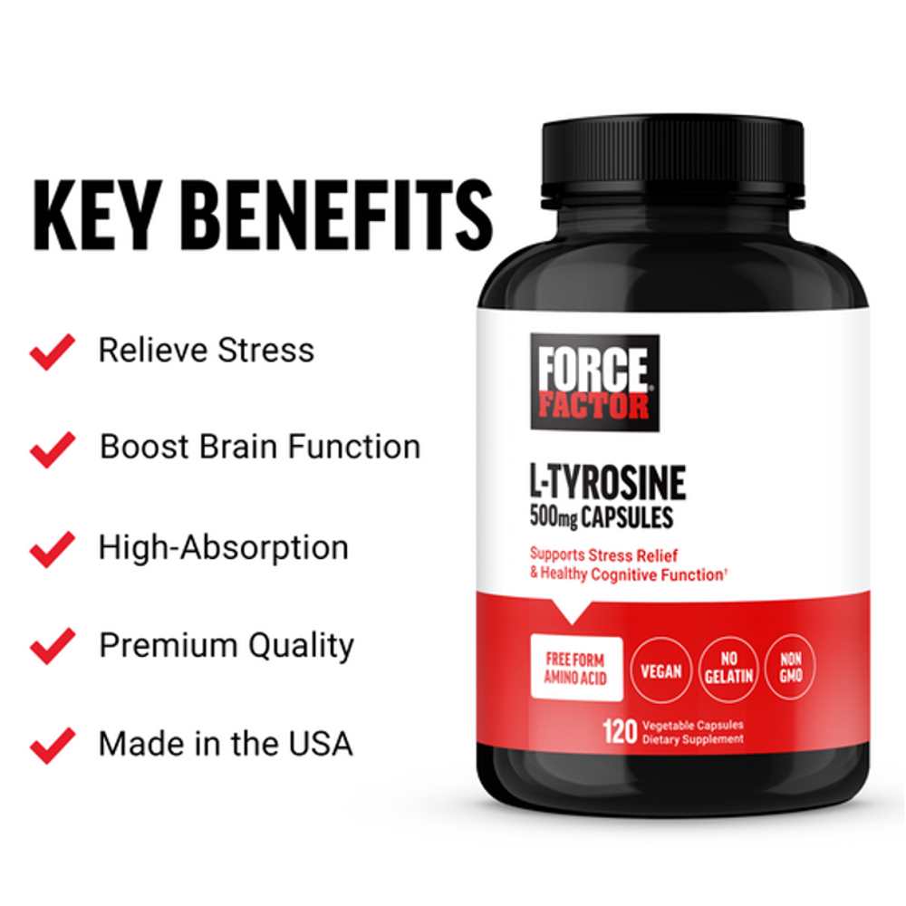 Force Factor L-Tyrosine – 120 Capsules thumbnail 2