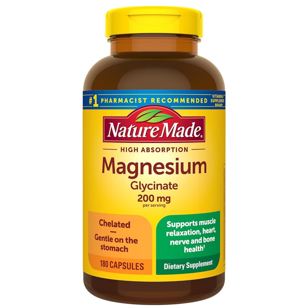 Magnesium Glycinate 200MG By Nature Made - for Muscle, Heart, Nerve and Bone Support thumbnail 3