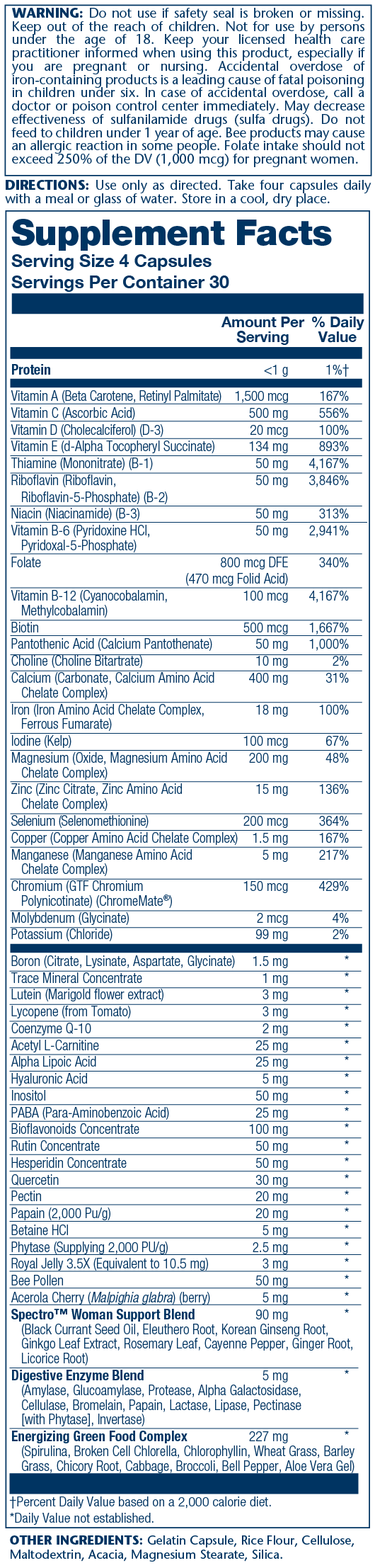 Solaray Spectro Woman Multivitamin 120 Caps thumbnail 2