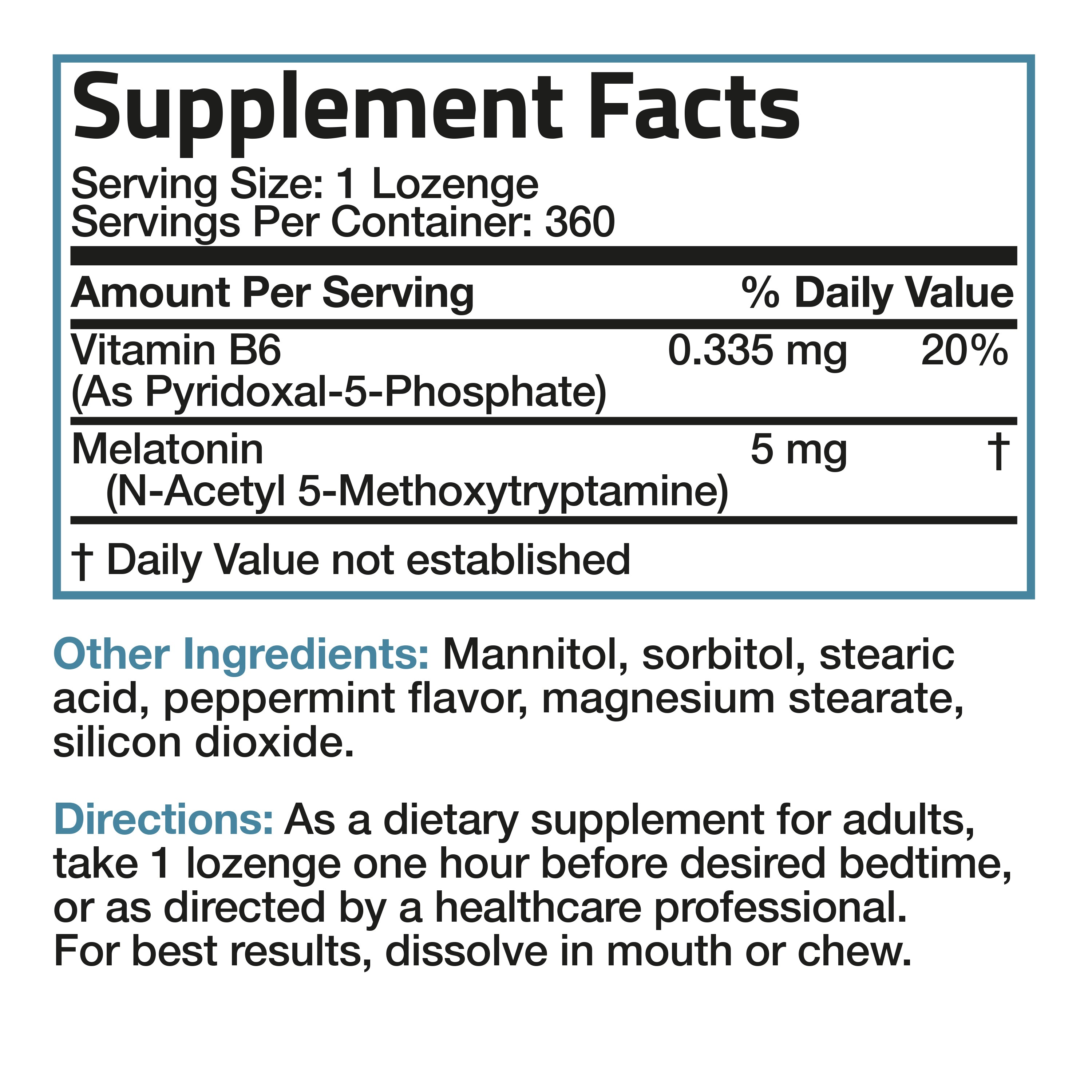 Bronson Vitamins Melatonin Fast Dissolve - 5 Mg - 360 Vegetarian Lozenges thumbnail 2