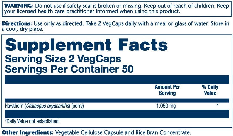 Solaray Hawthorn Berry 1050mg 100 Caps thumbnail 2