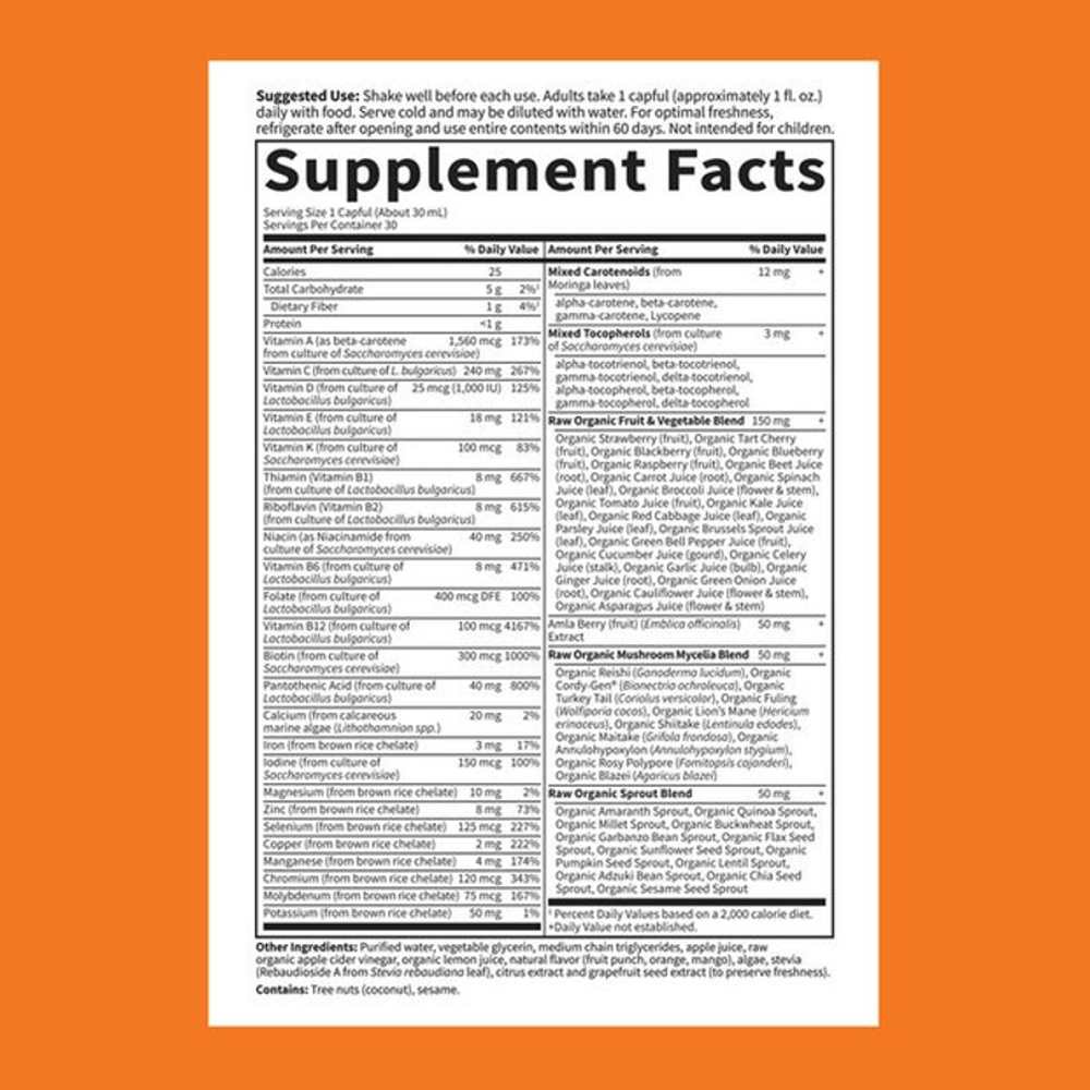 Garden of Life Vitamin Code Multivitamin Orange Mango -900ml Liquid thumbnail 2