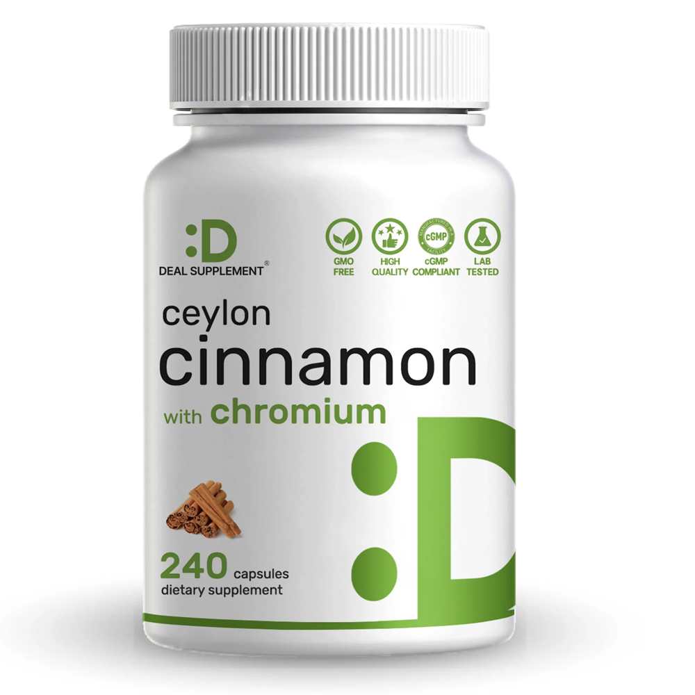 Deal Supplement Ceylon Cinnamon with Chromium 1000mcg, 240 Capsules