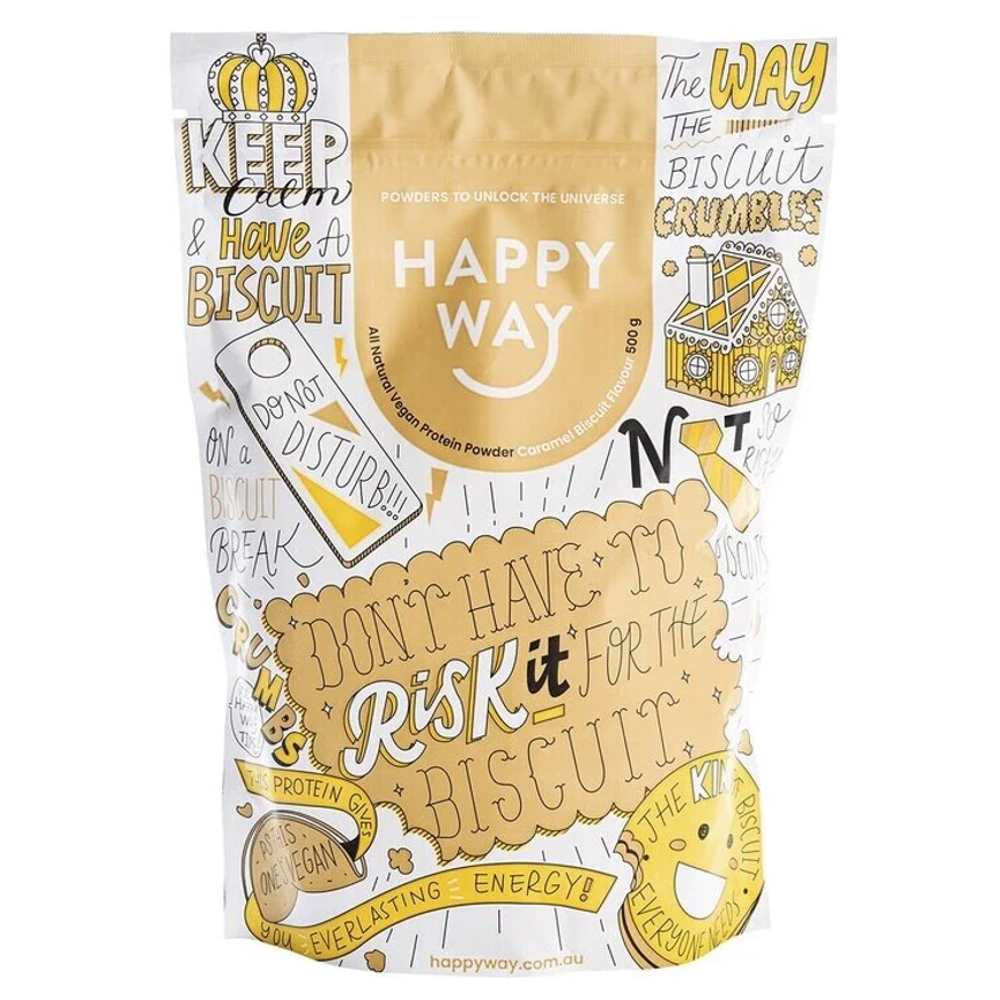 Happy Way Pea Protein Powder - Caramel Biscuit 500g