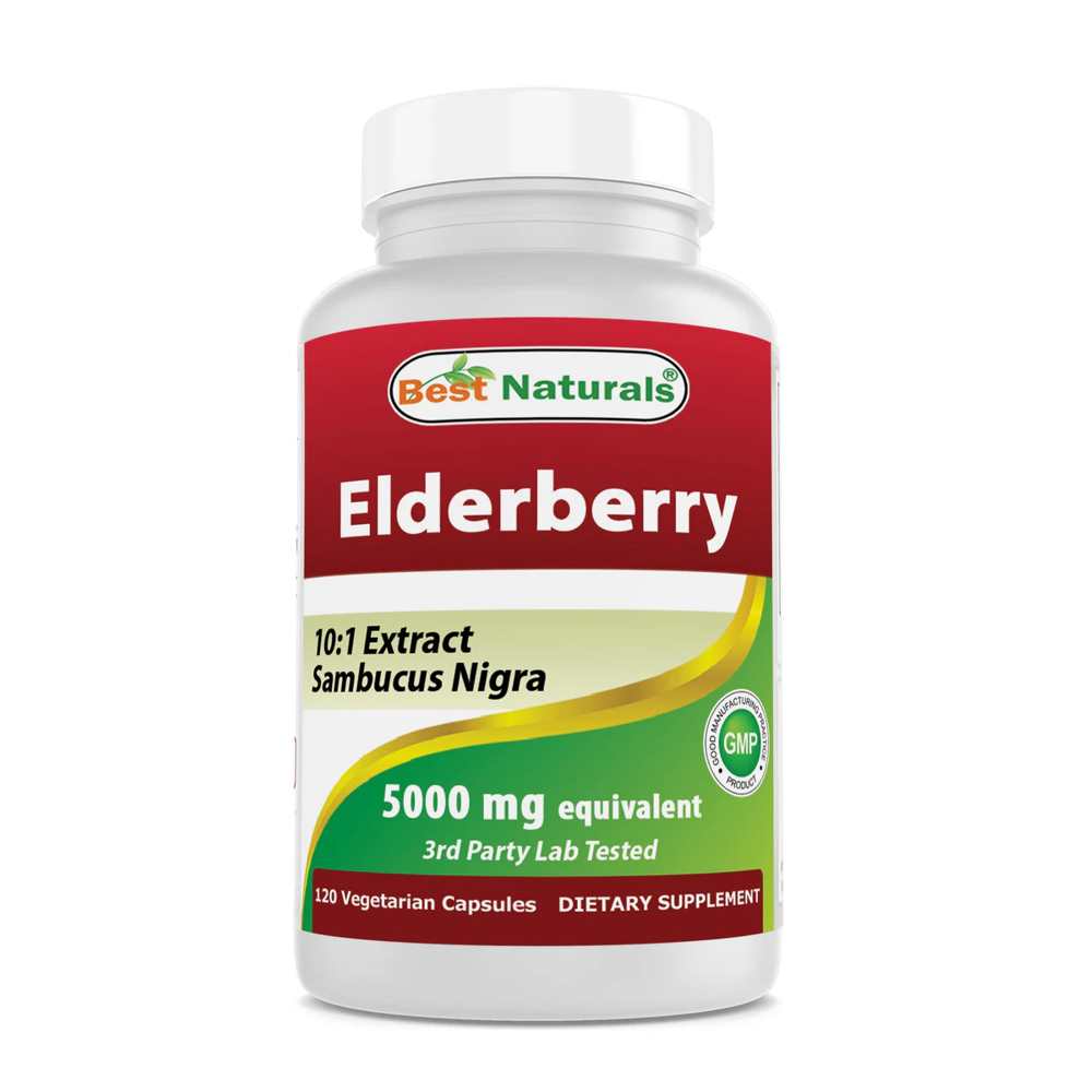 Best Naturals Elderberry 5000 mg 120 Vegetarian Capsules