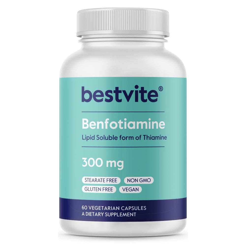 BestVite Benfotiamine – Lipid-Soluble Thiamine – 300mg – 60 Vegetarian Capsules