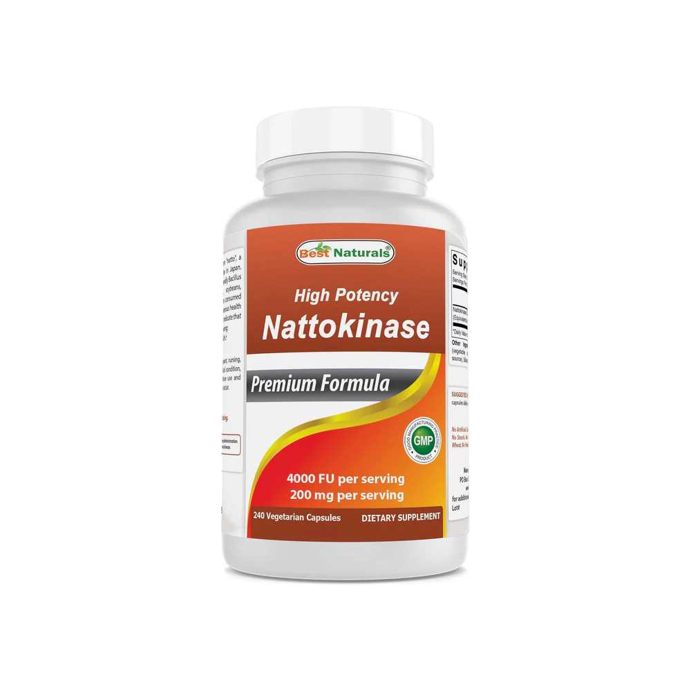 Best Naturals High Potency Nattokinase 4000 FU Per Serving/ 200 mg per Serving, 240 Vegetarain Capsules