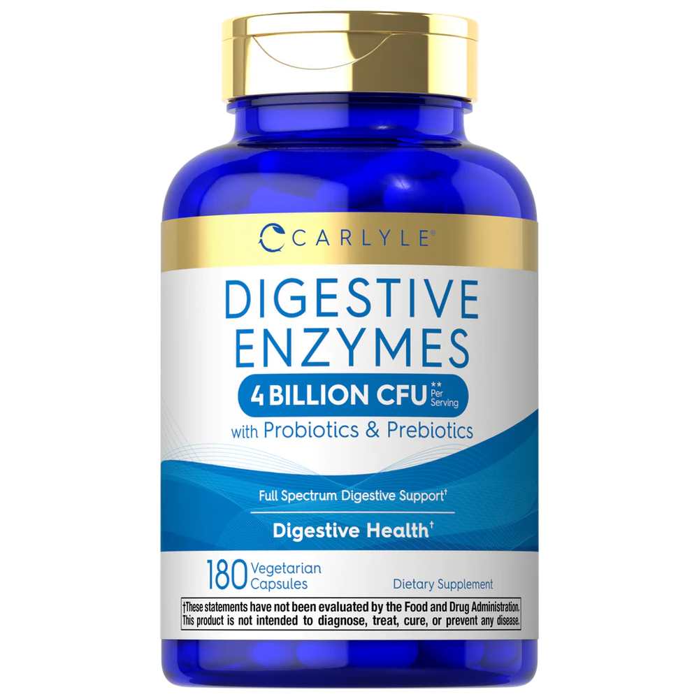 Carlyle Nutritionals Digestive Enzymes with Probiotics & Prebiotics | 180 Capsules