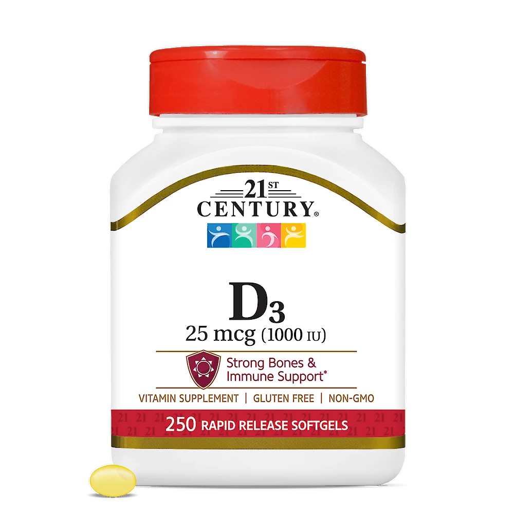 21st Century Vitamin D3 25 Mcg (1000 Iu) 250 Softgels