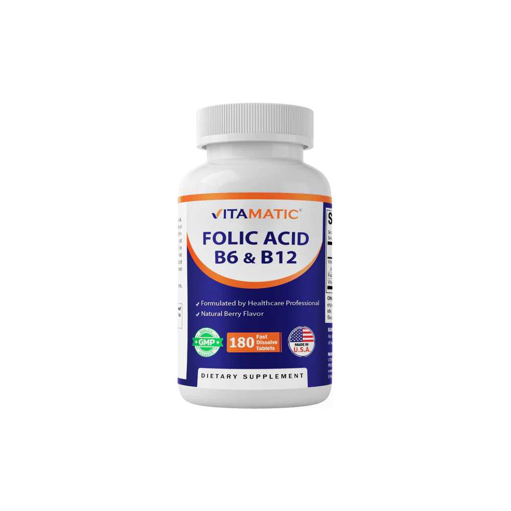 Vitamatic Folic Acid B6 & B12 - 180 Tablets