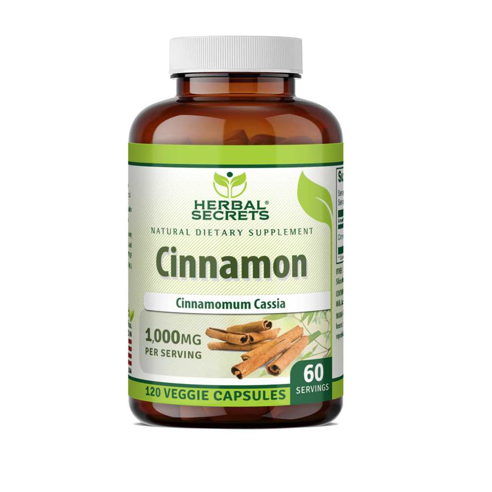 Herbal Secrets Cinnamon 1000 Mg per Serving 120 Veggie Capsules