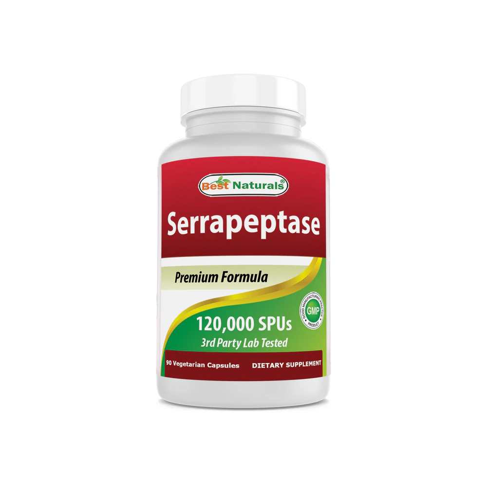 Best Naturals Serrapeptase 120000 SPUs 90 Vegetarain Capsules