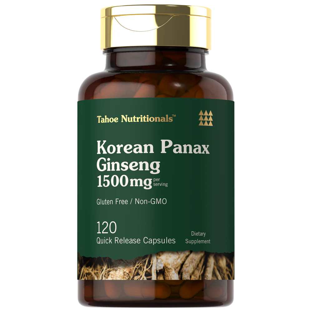 Tahoe Nutritionals Korean Panax Ginseng 1500mg per serving | 120 Capsules